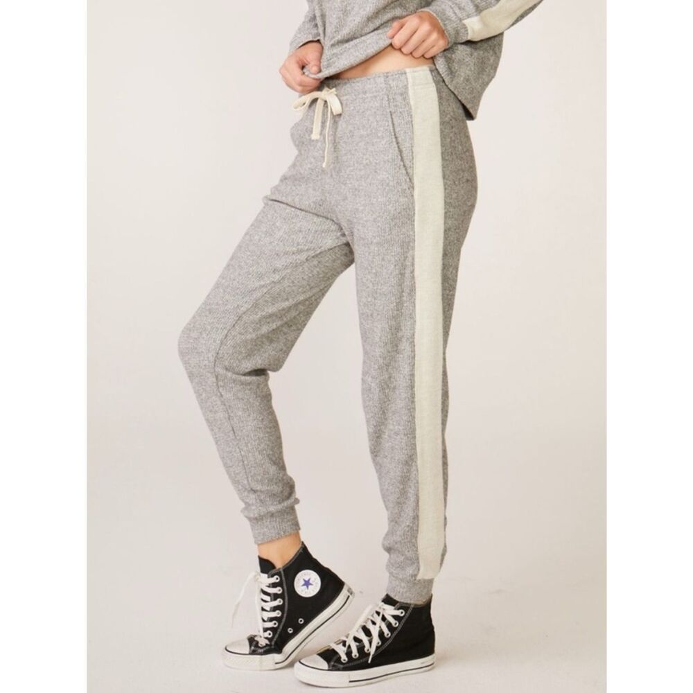 Monrow Two-Tone Knit Lounge Pants XS